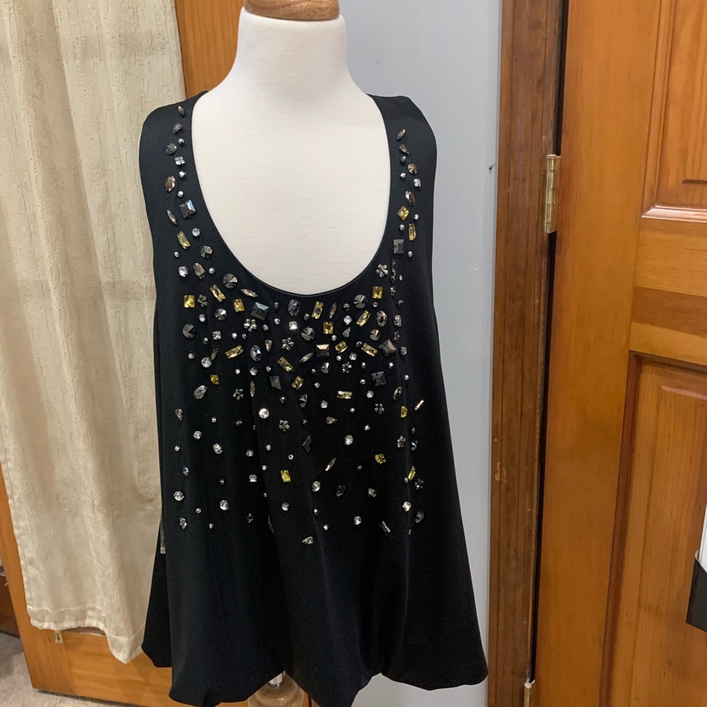 Rampage racerback top with multi-color jewels
